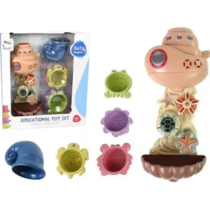 Набор для купания LEANToys — корабль и морские животные (игрушки для ванной)