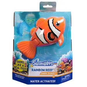 Игрушка для плавания SwimWays Rainbow Reef Fish Swim Shady оранжево-белая одиночная для детей от 5 лет с батарейками в комплекте
