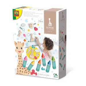 Ванночные мелки с фигурками Sophie la girafe — TEKA 621500, раскраски для ванной, картон, 24 мес.+