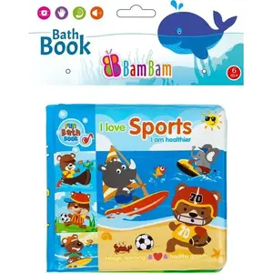 Книга для купания Bambam B103D — водонепроницаемая игрушка для ванной с плавающими страницами