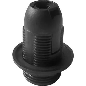Thermoplastic Lamp Holder E14 with Flange, ORNO LH/E14-2/B, black