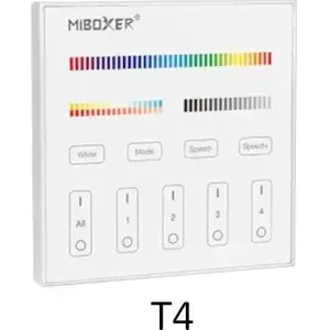 Wall Remote Control MiBoxer T4 — 2.4 GHz, Mono/CCT/RGB/RGBW/RGBCCT (RGBWW) for LED Lighting