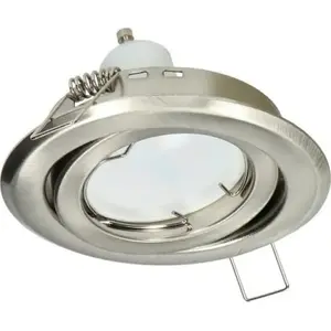 Decorative adjustable round recessed frame ORNO UTRI RM for MR16/GU10 lamps up to 50W, satin finish