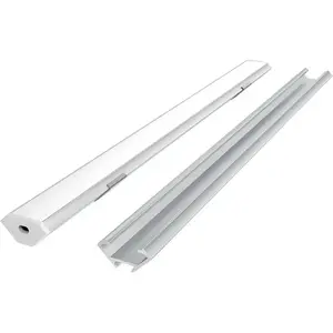 Aluminium LED profile kit V-tac 2 m angled anodized with white diffuser, mounting clips and end caps