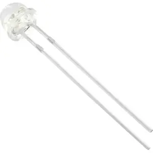 LED indikators Tru Components 1577394 — zvana formas 5 mm, balts, 1900 mcd, 100° redze, 20 mA
