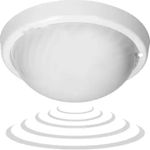 Outdoor lighting fixture ORNO 7070T/MAT-ALFA/MS/PL with microwave motion sensor, 75W, E27, IP44, IK10, opal polycarbonate cover