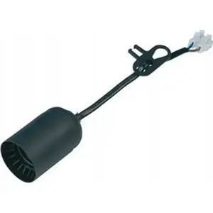 Lamp holder Düwi E27 black model 13055, screw-type E27 socket, single-pole connection