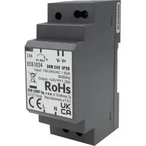 LED barošanas bloks uz DIN sliedes Eco Light Zasilacz Led 30W 24V IP20