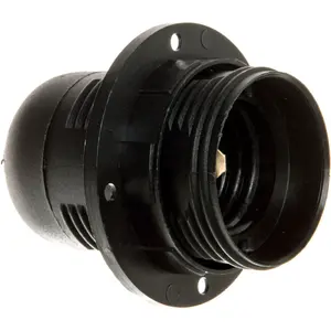 Light holder Kontakt-Simon E27 insulating socket with external thread black OTE27-01T