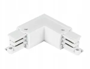 Connector L for 3-phase track LUMICANTO left white with power feed by led line