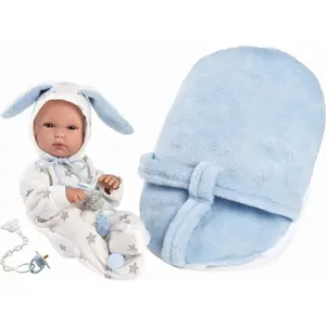 Leļļa Llorens vinila mazulis 35 cm ar nēsātāju, modelis 588428