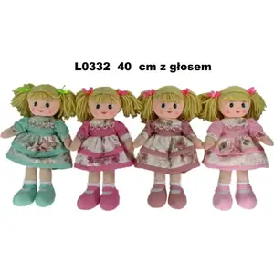 Lelle Sunday Lalka szmacianka 40 cm, mīksta auduma lelle, 4 raksti (mix)