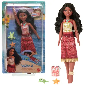 Modeļlelle LEGO Disney Vaiana 2 Peldēšanas Tautai Vaiana ar krāsu maināmu korseti, 282 mm, 2 aksesuāri