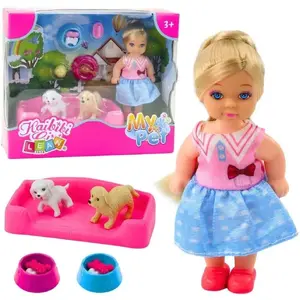 Lelle ar diviem suņiem LEANToys Laleczka z dwoma pieskami
