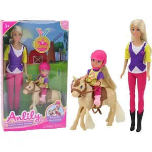 Doll set LEANToys Anlily with baby and pony — playset for role‑play, model 16925