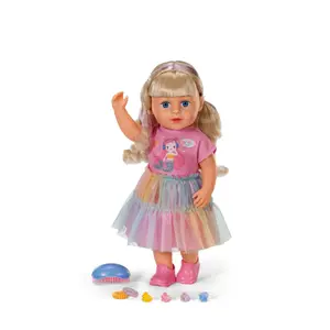 Lelle ZAPF BABY born Carla 43 cm — bērnu lelle, audums un plastmasa, daudzkrāsaina