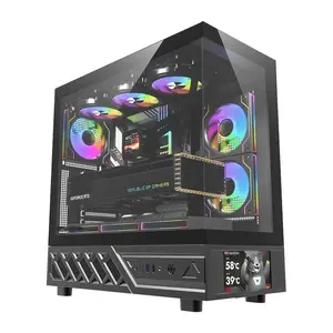 Корпус для ПК DarkFlash DS950V с фронтальным дисплеем (чёрный) и 6 предустановленными вентиляторами