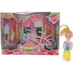 Lelle Adar mini 9 cm ar velosipēdu — 9 cm mini lelle ar aksesuāru