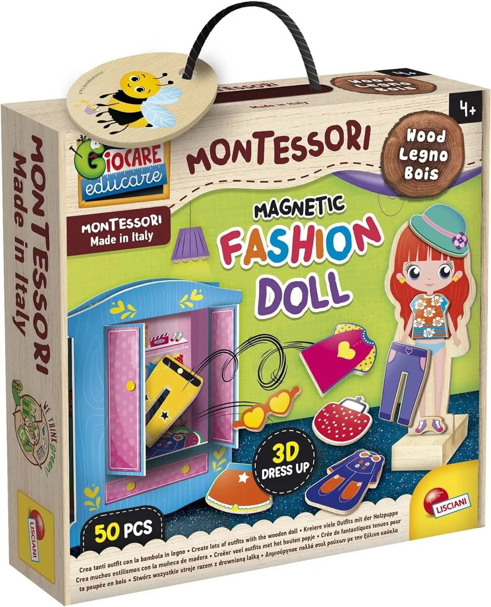 Lelle Lisciani Montessori Baby Wood magnētiska