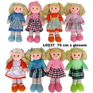 Leļļu Sunday Lalka szmacianka z głosem 75 cm L0237 auduma lelle ar balsi