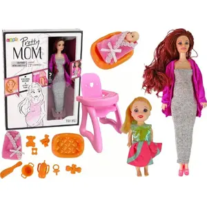 Lelle LEANToys Lalka w ciąży garusmatiņas ar piederumiem — LEANToys 572129
