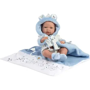 Doll Llorens Lalka Bobas Nico with blue blanket, 40 cm, brand Llorens