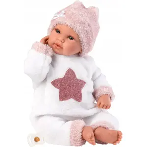 Llorens 63648 raudoša mazuļa lelle 36 cm ar rozā cepurīti