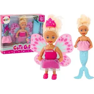 LEANToys lelle 2‑1 Mini Sirēna‑Feja ar asti un spārniem, modelis 18196