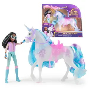 Набор кукол Usorteret Unicorn Academy Layla & Glacier Power of Friendship, 165 мм, разноцветный, с прозрачным седлом и 2 аксессуарами