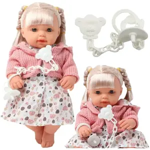 Doll with Dress and Sweater LEANToys model 24441 — baby girl doll with pacifier and sound