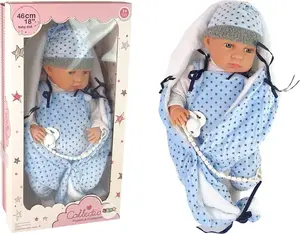 Кукла LEANToys Lalka Bobas 46 см с пустышкой, пледом и звездочкой — 46 см