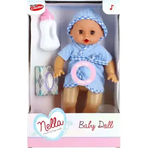 Lelle Mega Creative Nella 35 cm, darbināma ar baterijām interaktīva mazulis lelle, izmēri 22×36×11 cm