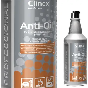 Tīrīšanas līdzeklis Clinex Anti-Oil 1 l — grīdām ar spēcīgu eļļas piesārņojumu