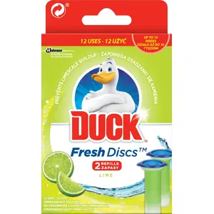 Tualetes gēla riņķis Duck Lime 2 x 36 ml — tualetes tīrīšanas gēls