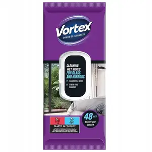 Влажные салфетки для стекол и зеркал Staples Vortex, 48 шт.