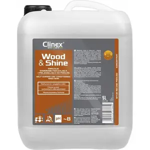 Grīdas kopšanas emulsija Clinex Wood&Shine 5 L — Clinex 77-931, pašspīdīga un aizsargājoša