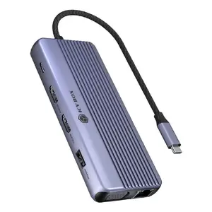 Док-станция RAIDSONIC IB-DK4062-CPD — USB 3.2 Gen 1 Type-C, 2×HDMI, VGA, 2.5GbE, SD/MicroSD, 100W PD, антрацит