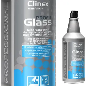 Концентрированное средство для стекол Clinex PROFIT Glass 1 л — для окон, зеркал, стекла и нержавеющей стали
