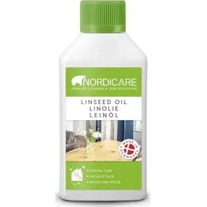 Kokapstrādes eļļa nordicare LINSEED OIL – augu linsēklu eļļa cietkoksnes kopšanai, dabīgs bioloģisks pārklājums