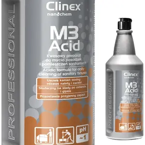 Кислотный средство для уборки ванных Clinex M3 Acid 1 л концентрат для санитарных помещений