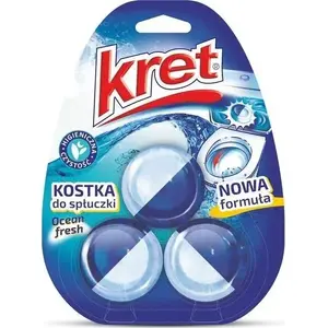 Блок для сливного бачка Kret Ocean Fresh 3×50 г – средство для бачка унитаза