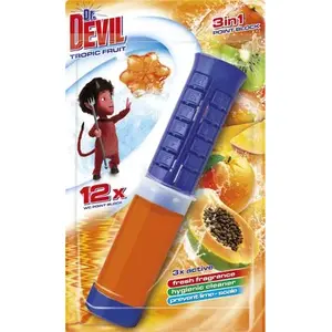 Toilet Bowl Freshener Gel Discs Dr Devil Tropic Fruit, hanging gel rings for WC (Dr. Devil)