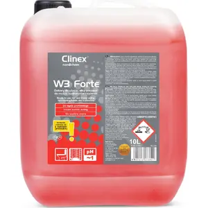 Средство Clinex W3 Forte 10 л — для мытья унитазов, писуаров и раковин, удаляет запахи мочи