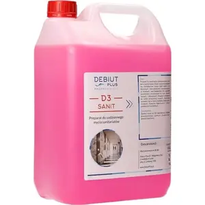 Tīrīšanas šķīdums Debiut Plus Professional D3 Sanit — ikdienas sanitāro telpu tīrīšanai, 5 l