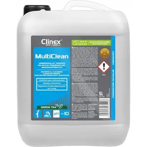 Cleaning solution Clinex Multi Clean CL77939 for waterproof surfaces, Green Tea scent, 5 L