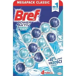 Tualetes blokā Bref Active Ocean 3 x 50 g — Bref 753401, universāls tualetes atsvaidzinātājs