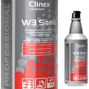 Концентрированное средство Clinex W3 Sanit 1 л — для плитки, полов и стен в санитарных помещениях