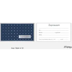Ielūgumu kartiņas Stamp Zaproszenia Style paraugs Nr. 10 — iepakojumā 10 gab.