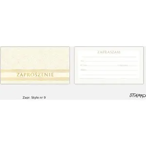 Ielūgumu kartiņas Stamp Zaproszenia Style paraugs nr. 09, 10 gab. iepakojumā