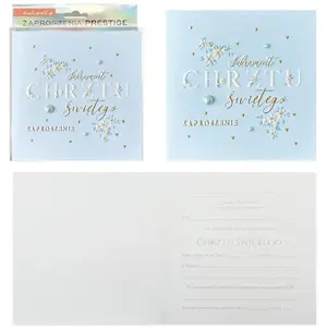 Invitation cards KUKARTKA Zaproszenie Chrzest pack of 5, baptism invitation, printed design
